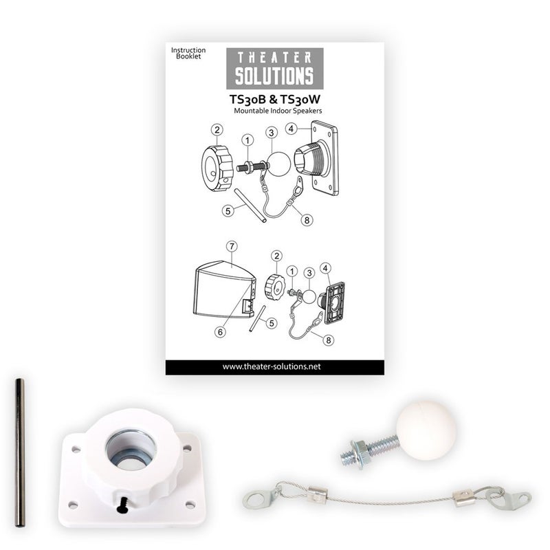 Theater Solutions TS30W Mountable Indoor Speakers White Bookshelf Pair - Image 5